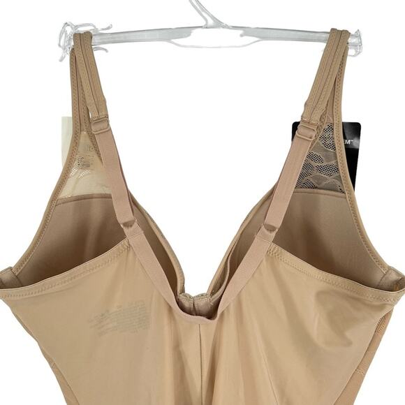 BALI Womens Ultra Light Firm Control Bodysuit Nude Floral Lace - Size 34C NWT - Picture 7 of 9